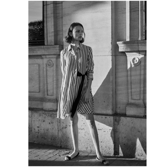 Zara Button Down Stripped Dress in Medium - Picture 4 of 4